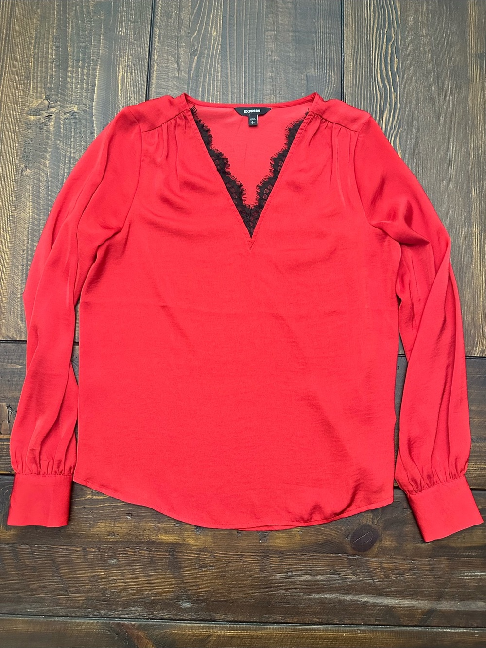 Express Silky Top Red Size Small